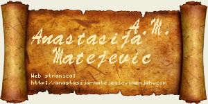 Anastasija Matejević vizit kartica